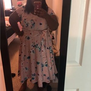 Lane Bryant Pink Flower Print Dress - Size 20